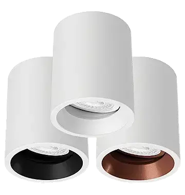 Acessório Nya Redondo Suporte de Sobrepor Para Spots de Embutir Alumínio Branco Fosco Microtexturizado. - comprar online