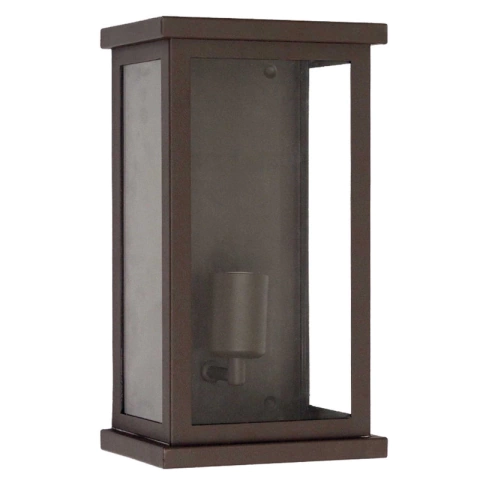 Arandela de Parede Retangular Externo 30,5x17x13cm Alumínio marrom e Vidro Transparente. - comprar online