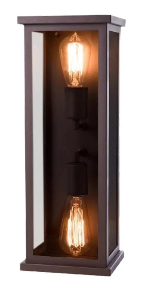 Arandela de Parede Retangular Externo 40,5x17x13cm Alumínio marrom e Vidro Transparente. - comprar online