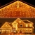 Cortina com 320 LEDs Branco Quente 6mx0.8m 8 funções bivolt uso externo IP44. - comprar online
