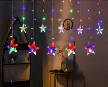 Cascata com 95 LEDs estrelas com figuras natalinas sortidas 127V. - comprar online
