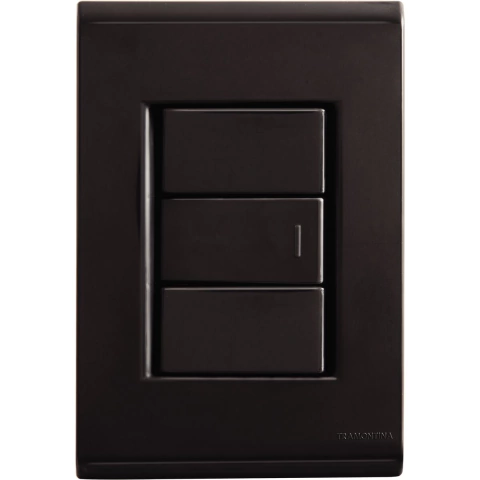 Conjunto 4X2 para 1 Interruptor Simples 10A Liz Grafite - TRAMONTINA. - comprar online