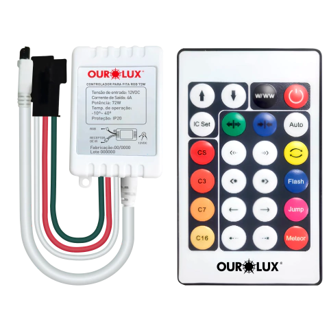 Controlador RGB para Fita LED 3 canais 72W 6A 12V com Controle IP20. - comprar online