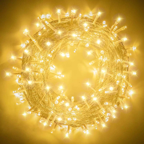 KIT 100 Pisca de Natal 50 Leds Branco Quente 8 Funções 5 Metros fio transparente bivolt. - comprar online