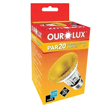 Lâmpada Halógena PAR20 50W 127V 30º Amarelo. - comprar online