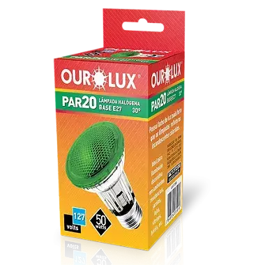 Lâmpada Halógena PAR20 50W 127V 30º Verde. - comprar online