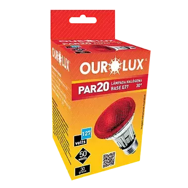 Lâmpada Halógena PAR20 50W 127V 30º Vermelho. - comprar online