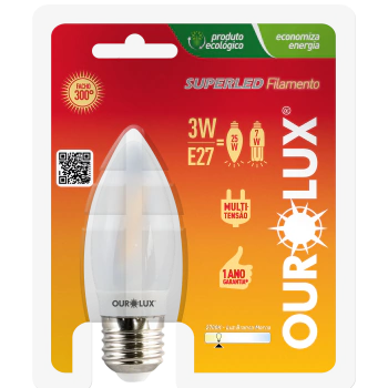 Lâmpada Superled Vela Filamento Fosca E27 3W BIV 2700K G. - comprar online