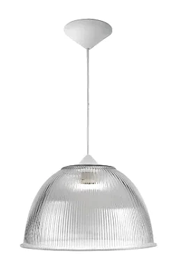 Luminária prismática pendente 12 polegadas cabo PP branco E-27. - comprar online