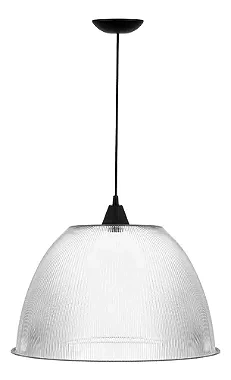 Luminária prismática pendente 16 polegadas cabo PP preto E-27. - comprar online