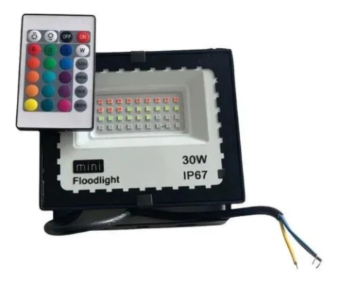 Mini refletor holofote LED SMD 30w RGB IP67. - comprar online