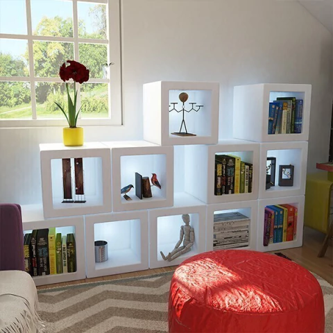 Luminária Nicho Iluminado Ouvert 42x42x42cm Polietileno Branco. - comprar online