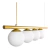 Pendente com 4 globos Moon 15x80x12cm Aluminio dourado e Vidro. - loja online