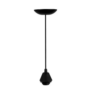 Pendente preto 1,20m com soquete E-27 rosca longa completo para 1 lâmpada. - comprar online