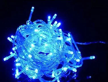 Pisca de Natal 100 Leds Azul 8 Funções 10 Metros fio transparente 220V. - comprar online