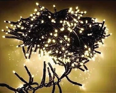 Pisca Festão 400 LEDS bolinha Branco Quente fio verde bivolt 3 metros IP65 com memória. - comprar online