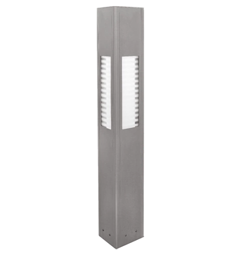 Poste Balizador LED Uzuri Triangular Externo 3000K 8W Bivolt 100x20,1x20,1cm Alumínio Prata Fosco e Vidro. - comprar online