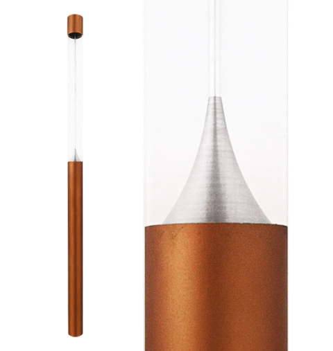 Poste de Luz LED Zio Cilíndrico Externo 2700K 46,5W Bivolt 400xØ15,3cm Alumínio Cobre Clássico e Acrílico. - comprar online