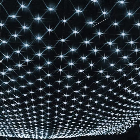 Rede de Natal sequencial com 144 LEDS Branco Frio e fio branco 8 funções 1.5m x 1.3m bivolt. - comprar online