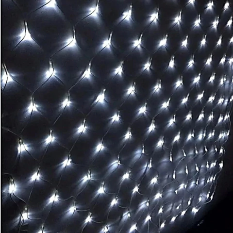 Rede de Natal sequencial com 320 LEDS branco frio 8 funções 2.4m x 1.8m 127V. - comprar online