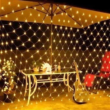 Rede de Natal sequencial com 320 LEDS branco quente 8 funções 2.4m x 1.8m 127V. - comprar online