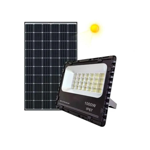 Refletor LED solar com controle 1000w auto recarregável 6500K IP67. - comprar online