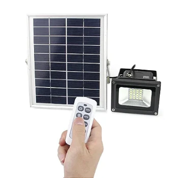 Refletor LED solar com controle 10w 25 leds auto recarregável 6500K IP67. - comprar online