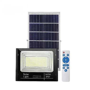 Refletor LED solar com controle 300w auto recarregável 3000K IP67. - comprar online