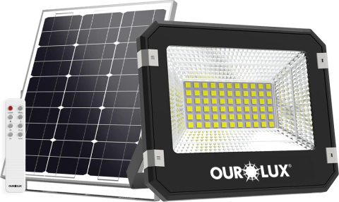 Refletor Projetor SOLAR 200W 6500K 2.100lm Preto IP65. - comprar online