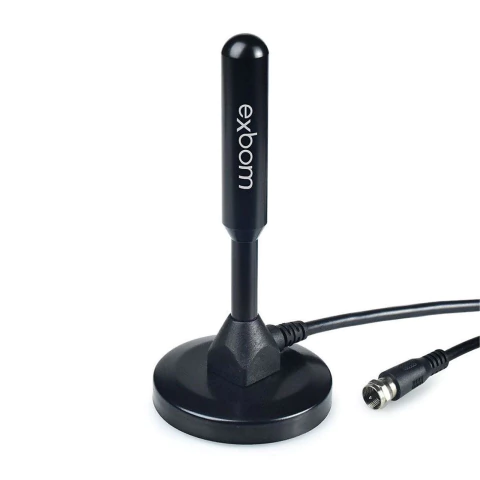 Antena Digital Amplificada Hdtv / Uhf / Vhf Interna E Externa 5m 4dbi - EXBOM - I4050A - Preto