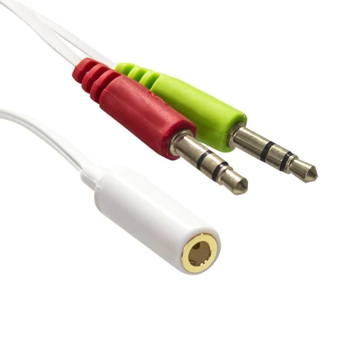 Cabo Adaptador de Áudio para Fone de Ouvido 2 P2 Macho para 1 P3 Fêmea - P22B / Kit 10 Un