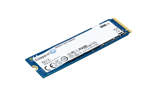 SSD Kingston 500GB NV3 M.2 2280 Nvme PCIE 4.0 Leitura 5000MB/S Gravação 3000MB/S SNV3S/500G