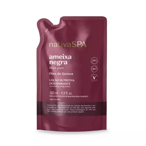 Refil Loção Desodorante Hidratante Corporal Nativa SPA Ameixa Negra 350ml