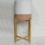 Cachepot Gold Cesto Organizador Redondo em Couro com Suporte Metálico Alto - Diâmetro 30cm - Coleção Marília Zimmermann - comprar online