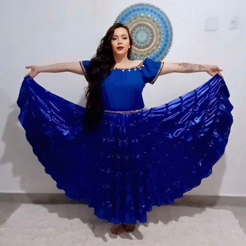 Saia Cigana com 13 Metros de Roda - Várias Cores - comprar online