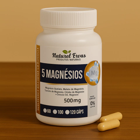 5 Magnésios - Fórmula Completa em um Só Frasco - comprar online