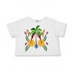 CROPPED ESTAMPADO FLORES TROPICAIS - comprar online