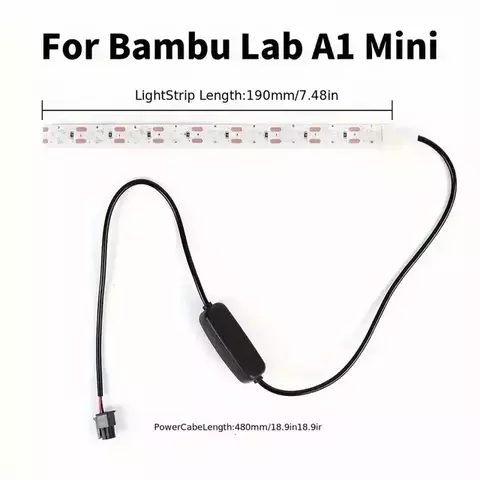 Strip de Luz LED Bambu Lab A1/A1mini 3D Printer - Blanco Super Brillante, RA95 Alta Eficiencia, Plástico Duradero, Plug & Play para Calidad y Visibili - comprar online