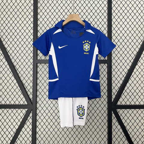 Conjunto Infantil Retrô Seleção Brasil - 2002 - Azul - comprar online