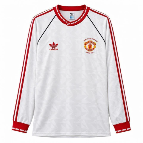 Camisa Manga Longa Retrô Manchester United 1991 Cup Winners Cup