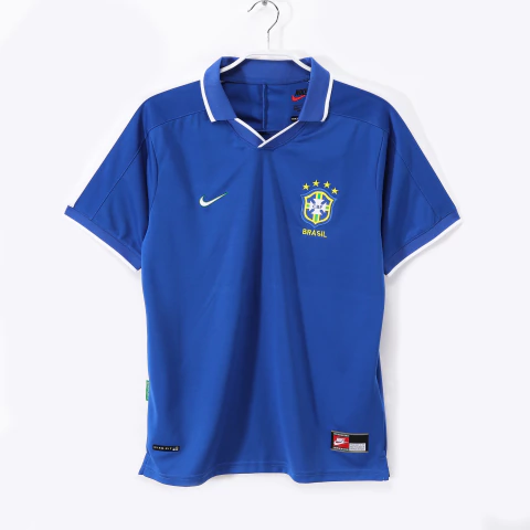 Camisa Retrô Seleção Brasil - 1997/98 - Polo Azul Reserva - comprar online