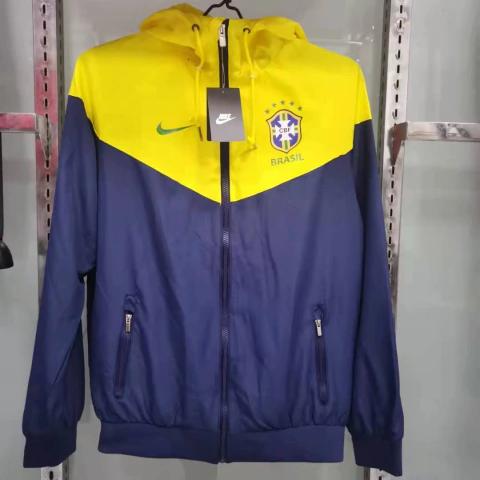 Jaqueta Corta Vento Seleção do Brasil - Azul e Amarela - comprar online