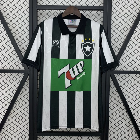 Camisa Retrô Botafogo III 1995/96 - Finta - Preta e Branca - Patrocínio 7 Up/Seven Up - comprar online