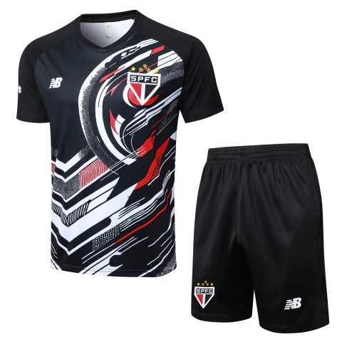 Conjunto Kit Treino São Paulo FC - Preto - Camisa e Shorts - comprar online