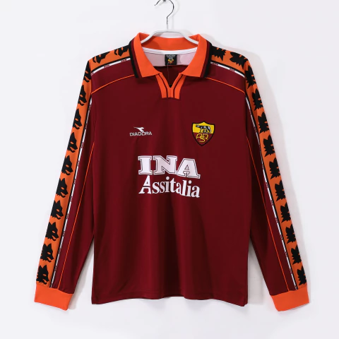 Camisa Retrô AS Roma 1997/98 - Vinho – Diadora Manga Longa - comprar online
