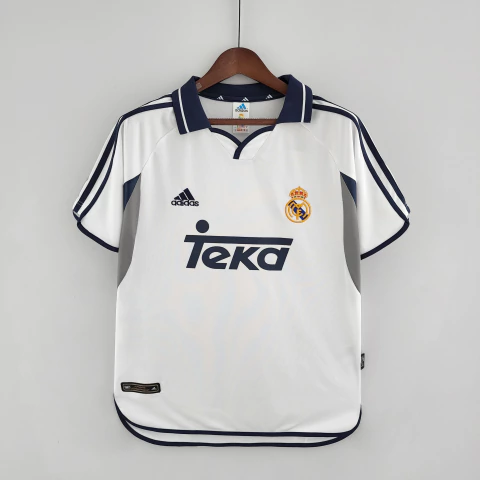 Camisa Real Madrid 2001/01 - Teka Branca/ Gola Roxa - comprar online