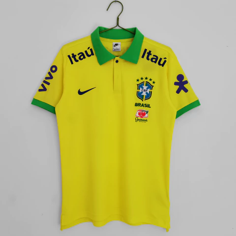 Camisa Retrô Brasil Nike Treino 2011/12 Amarela Patrocinada
