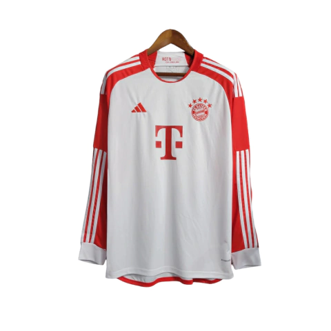 Camisa Bayern de Munique I 23/24 manga longa - Torcedor Adidas Masculina - Vermelha e branca