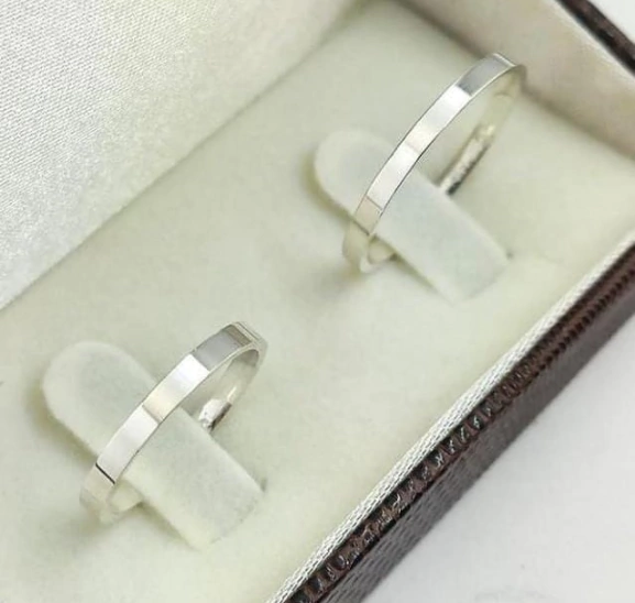 Par Alianças Zaria em Prata 950l Reta - 2mm