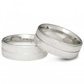 Par Alianças Aberdeen em Prata 950l - 7mm